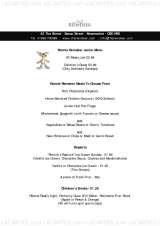 Menus & Prices, The Reindeer, Newmarket
