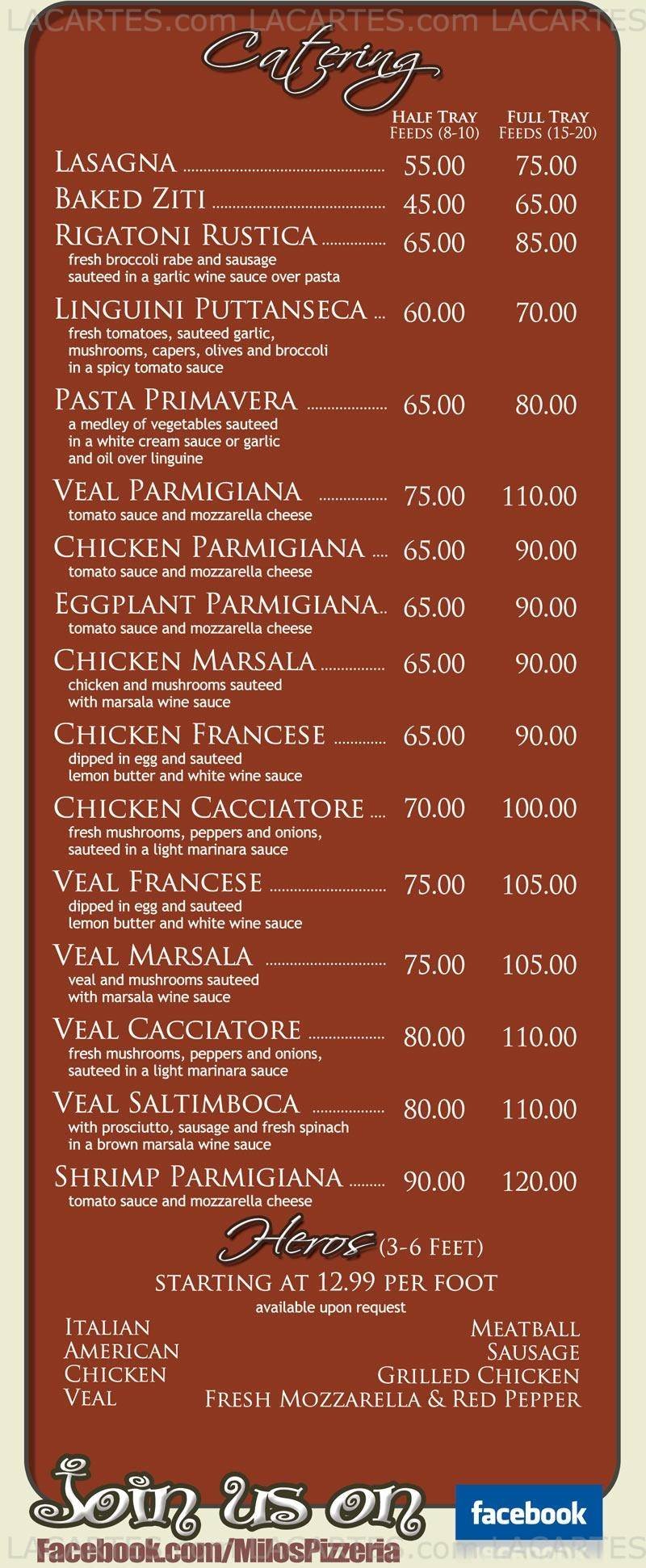  Pricelists of Milos Restaurant & Pizzeria 2162 Merrick Mall - Photo 2 of 11
