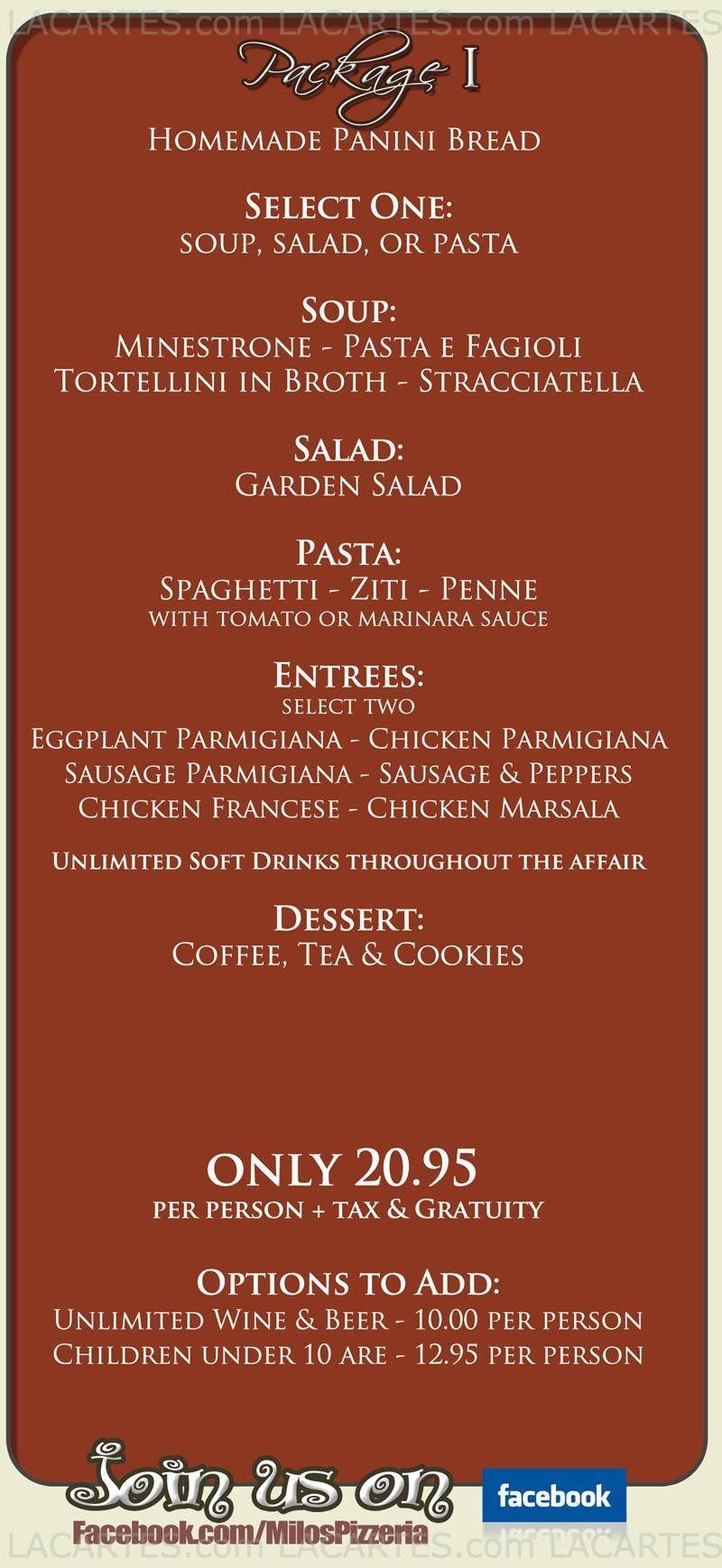  Pricelists of Milos Restaurant & Pizzeria 2162 Merrick Mall - Photo 4 of 11