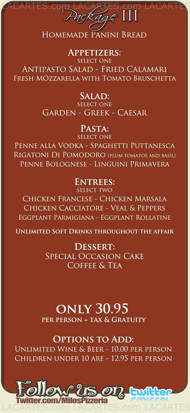  Pricelists of Milos Restaurant & Pizzeria 2162 Merrick Mall - Photo 6 of 11