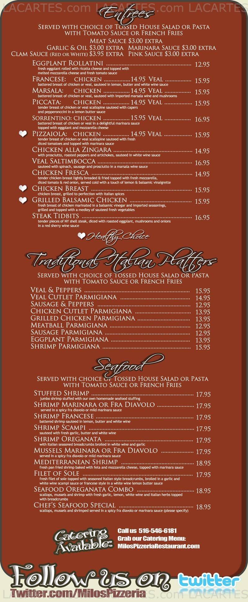  Pricelists of Milos Restaurant & Pizzeria 2162 Merrick Mall - Photo 11 of 11