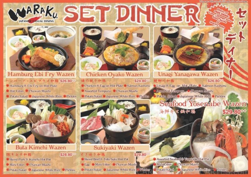  Pricelists of Waraku @ East Coast Branch 1020 East Coast Park Way  - Photo 2 of 2