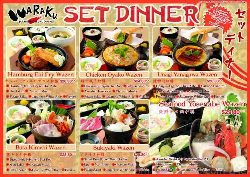  Pricelists of Waraku @ The Central Branch 6 Eu Tong Sen Street   - Photo 2 of 2