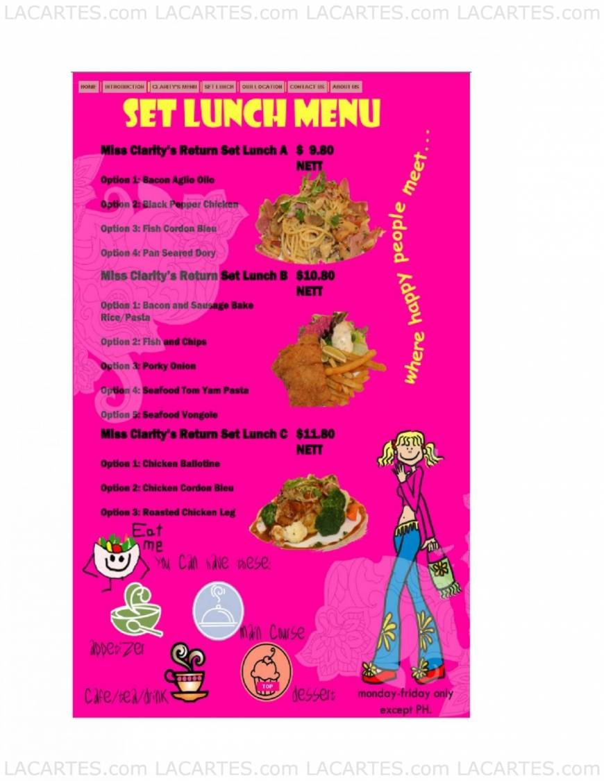  Pricelists of Miss Clarity Cafe 5 Purvis Street - Photo 1 of 1