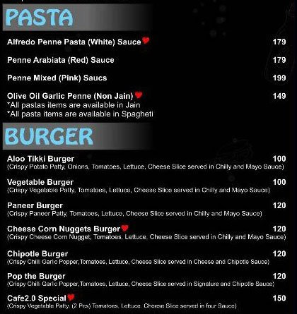  Pricelists of Cafe 2.0 Vashi Plot Number.16, Shop Number.24 Manek Complex, Kopri, 17 & 18, Sector 29, Vashi - Photo 6 of 7