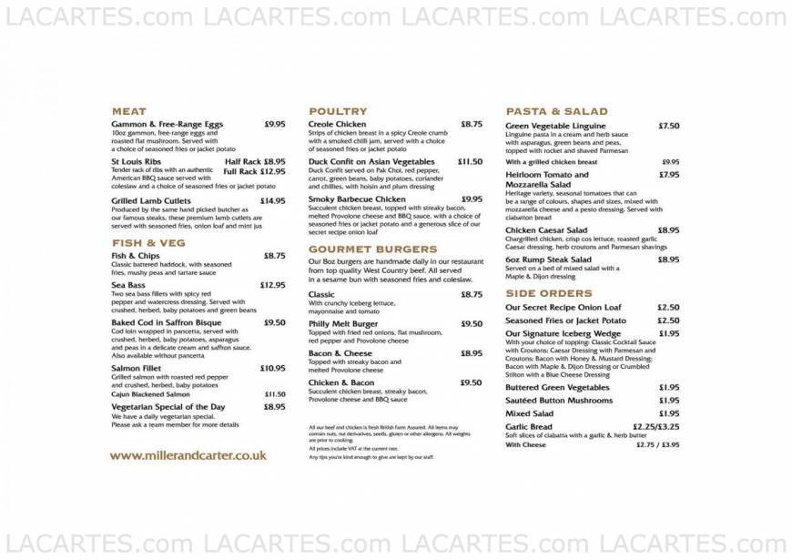 Pricelists of Miller & Carter Steakhouse, Bar & Grill Bexley Bourne Road  - Photo 2 of 7
