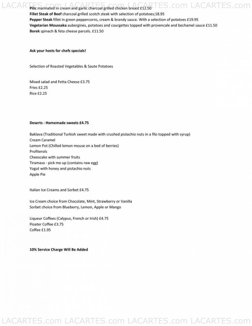  Pricelists of Cyprus Village Restaurant Bexleyheath 222 Broadway, Town Centre - Photo 2 of 2