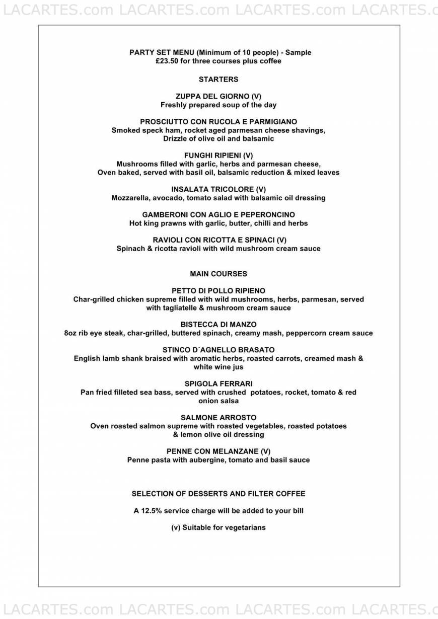  Pricelists of Ferrari's Italian Restaurant in Bexley 2 Bexley High Street    - Photo 8 of 8