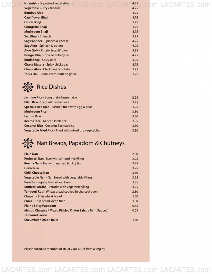  Pricelists of Curry Mahal 87 Station Road       - Photo 7 of 14