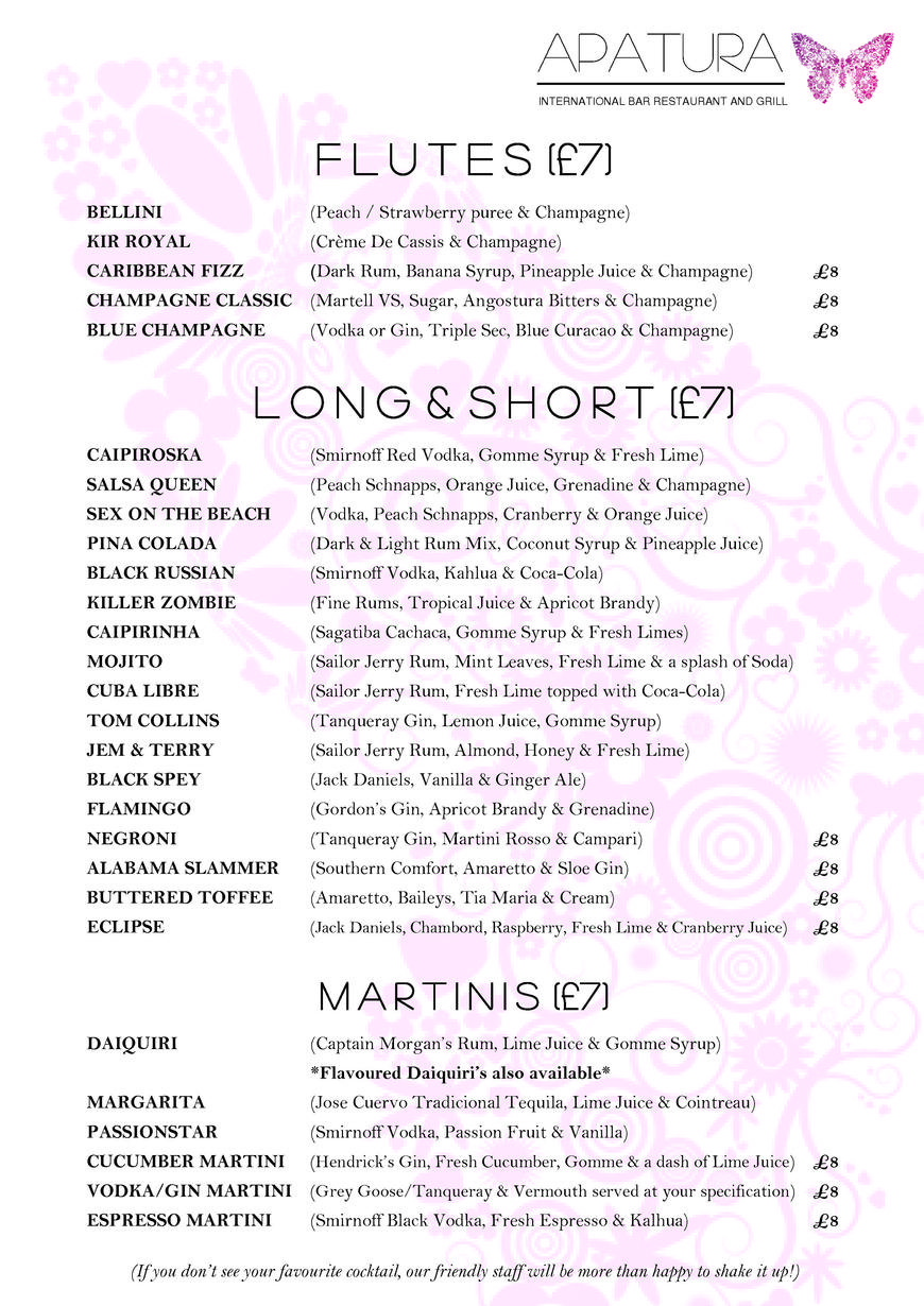  Pricelists of Apatura Bar Restaurant & Grill 14 South End - Photo 7 of 10