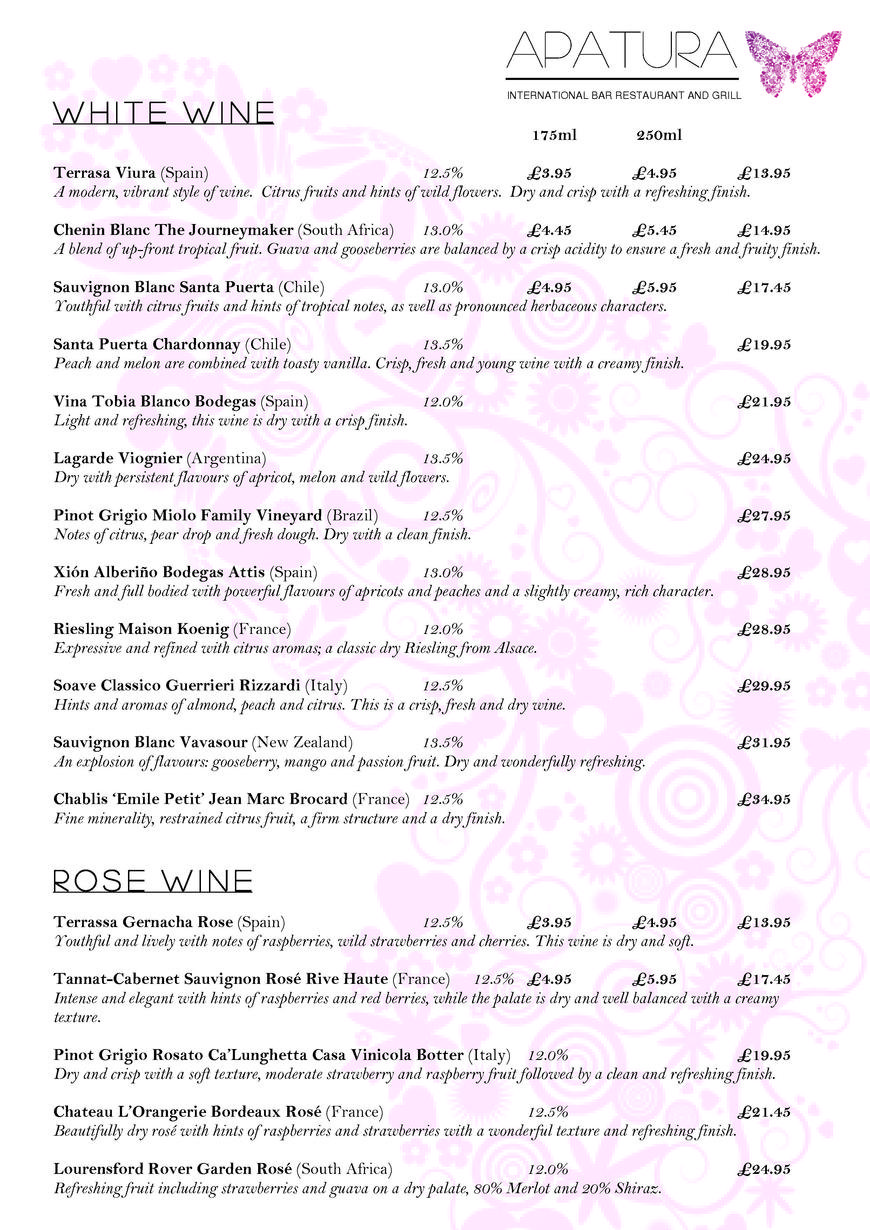  Pricelists of Apatura Bar Restaurant & Grill 14 South End - Photo 10 of 10