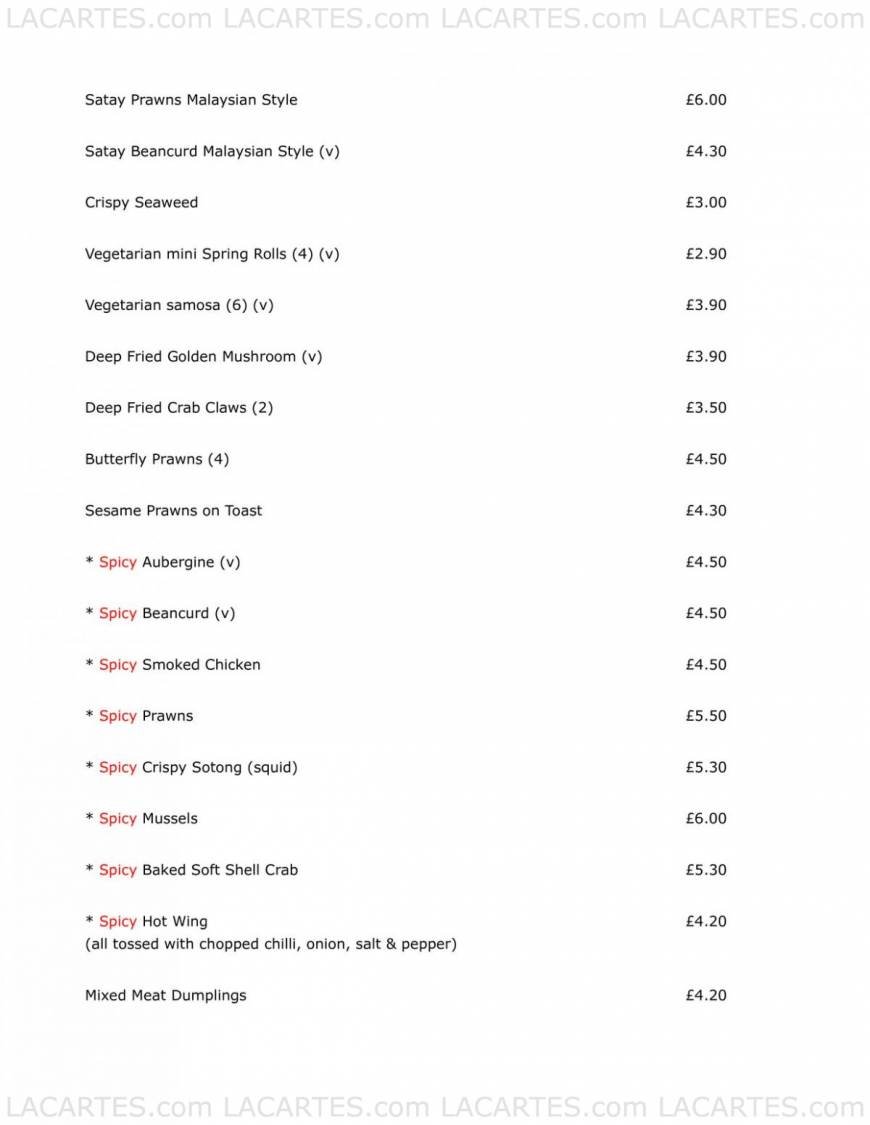  Pricelists of Matahari Restaurant 75 Springbank Road - Photo 1 of 13