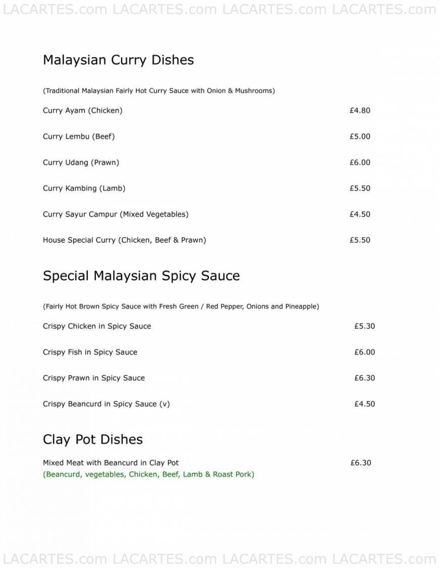  Pricelists of Matahari Restaurant 75 Springbank Road - Photo 9 of 13