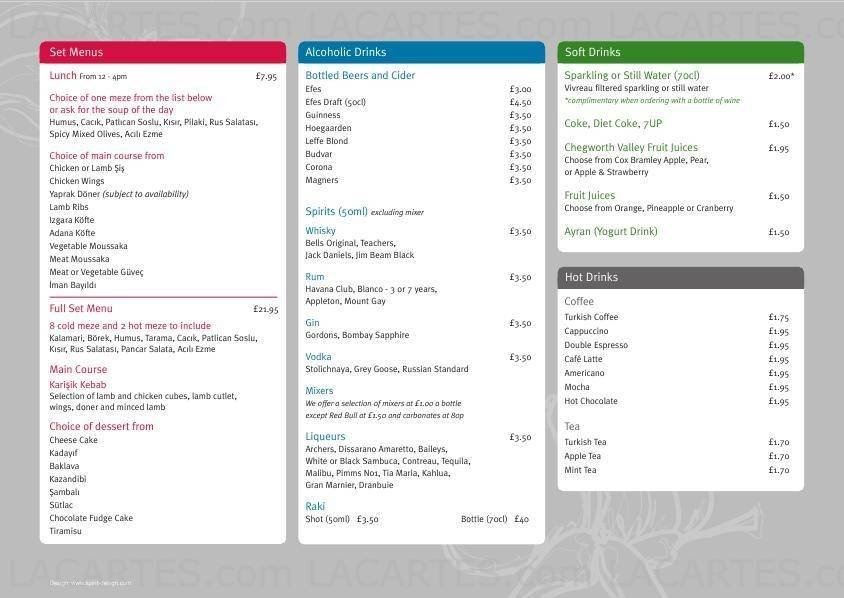  Pricelists of Mekan Cafe + Restaurant 11-13 Bromley Road - Photo 1 of 3