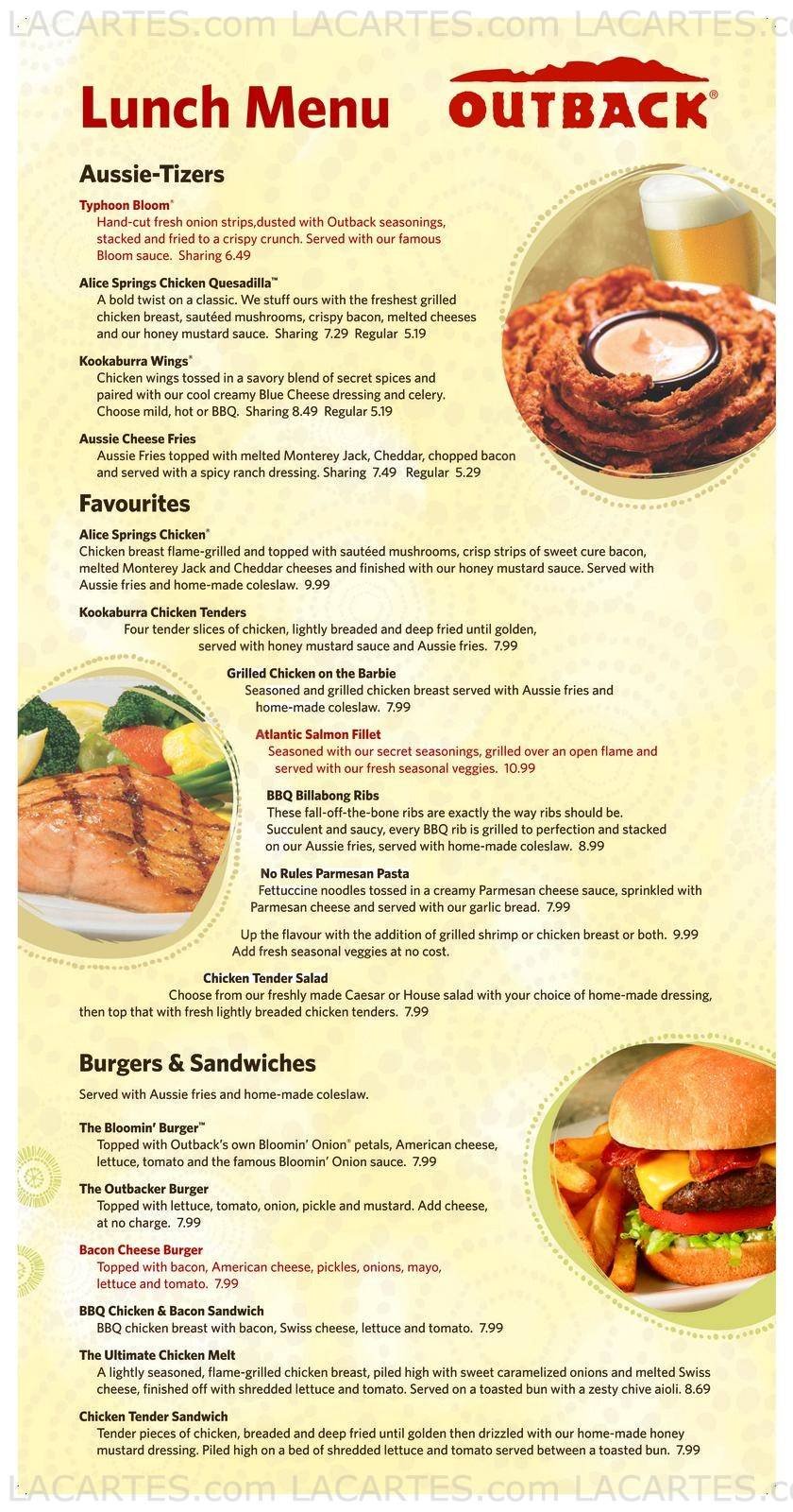  Pricelists of OUTBACK STEAKHOUSE - ROMFORD The Brewery Waterloo Road  - Photo 1 of 13