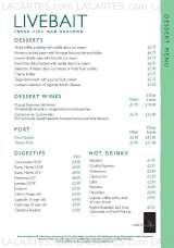 Menus & Prices, Livebait Restaurant, Covent Garden