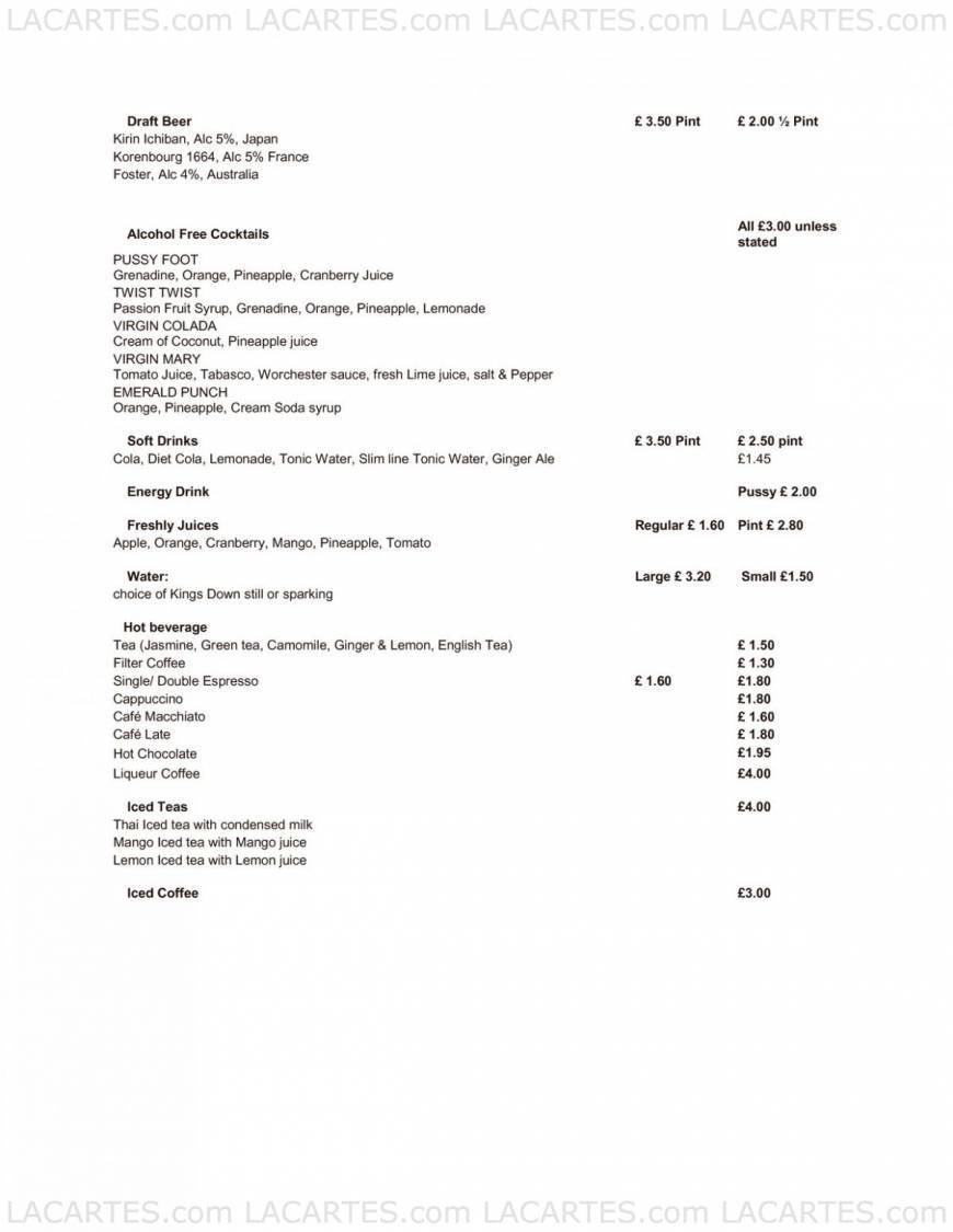 Pricelists of Thai Silk Bar @ O2 Unit No.13, The O2, Peninsula Square - Photo 4 of 5