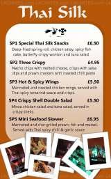 Menus & Prices, Thai Silk Bar @ O2, Greenwich