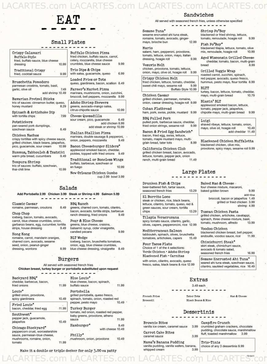  Pricelists of Bar Louie - Anaheim 321 West Katella Avenue - Photo 2 of 2