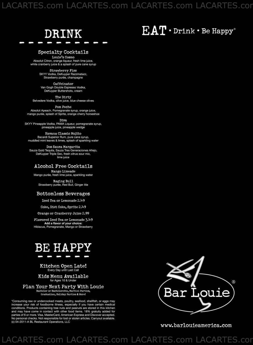  Pricelists of Bar Louie - Centennial 6911 S. Vine Street - Photo 1 of 2