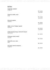 Menus & Prices, Inc Bar, Greenwich
