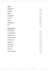 Menus & Prices, Inc Bar, Greenwich