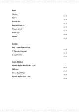 Menus & Prices, Inc Bar, Greenwich