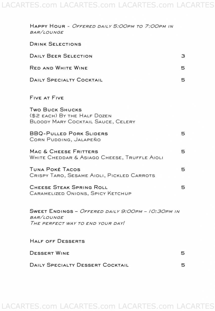  Pricelists of BOURBON STEAK - Scottsdale 7575 East Princess Drive - Photo 2 of 19