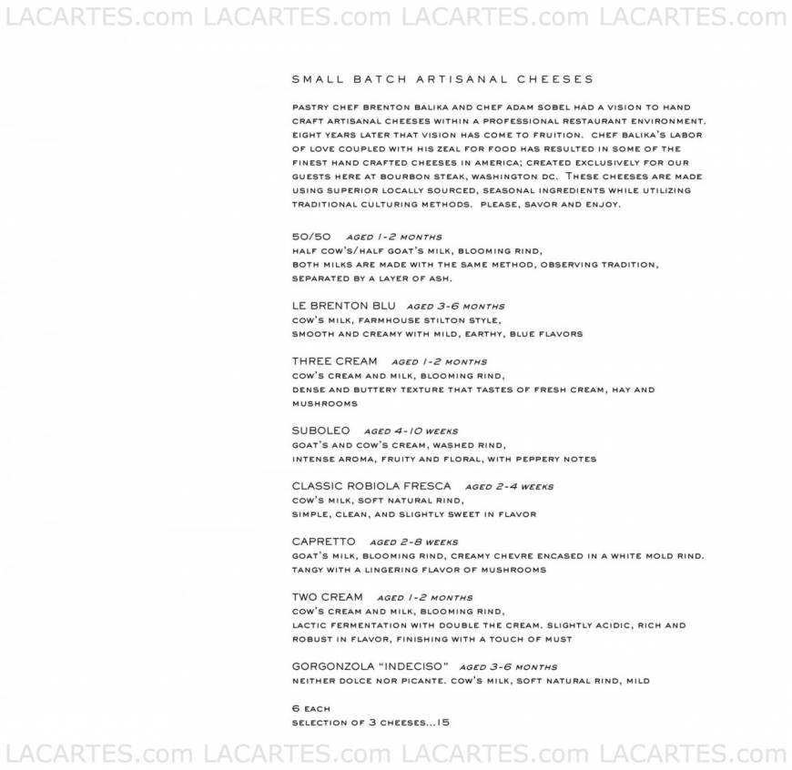  Pricelists of BOURBON STEAK - DC Four Seasons Hotel in Washington, D.C. 2800 Pennsylvania Avenue NW - Photo 3 of 3