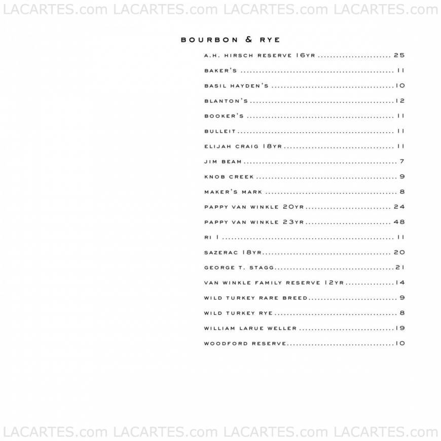  Pricelists of BOURBON STEAK - Detroit 1777 Third Street - Photo 1 of 11