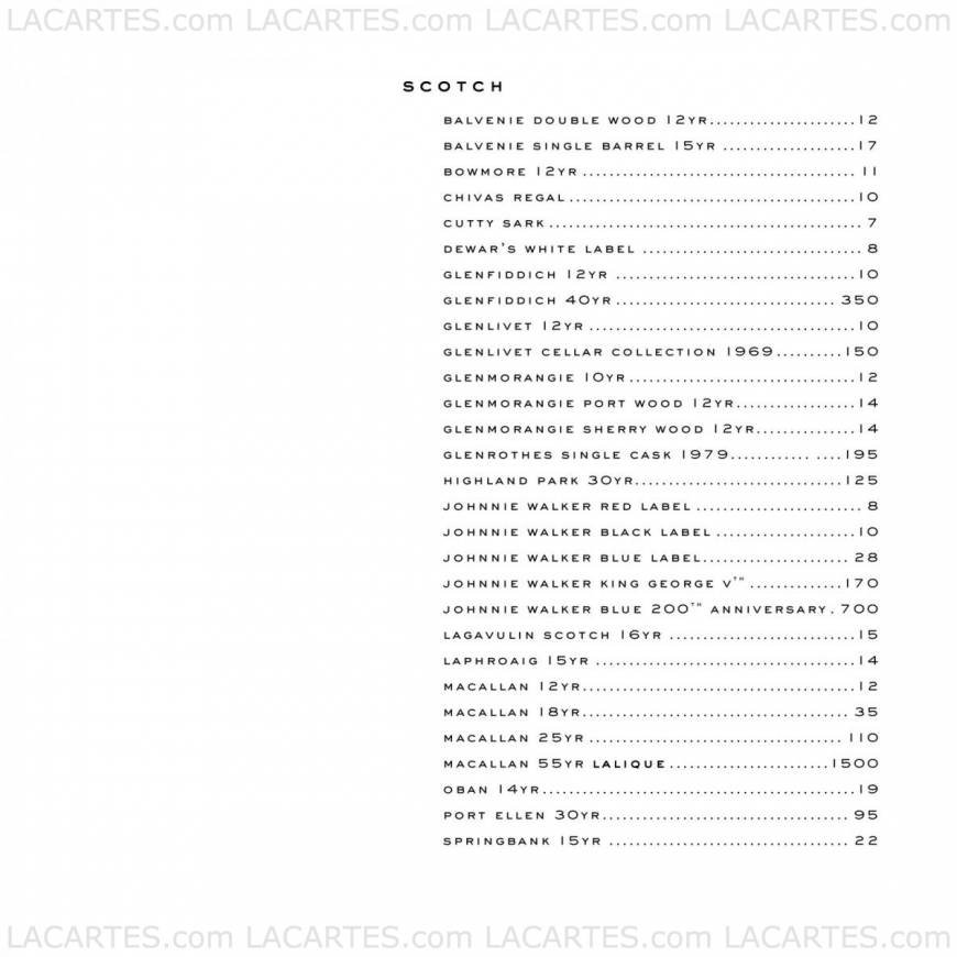  Pricelists of BOURBON STEAK - Detroit 1777 Third Street - Photo 2 of 11