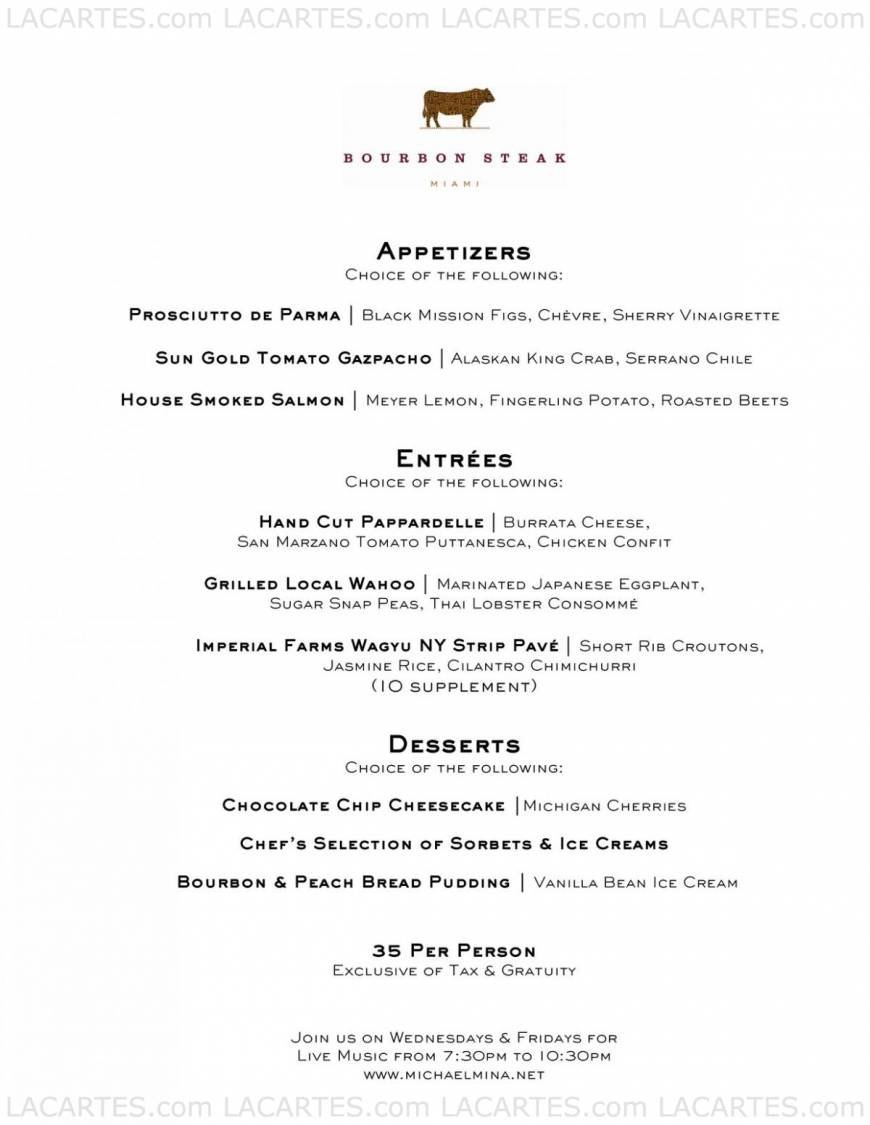  Pricelists of BOURBON STEAK - Miami 19999 West Country Club Drive - Photo 12 of 17