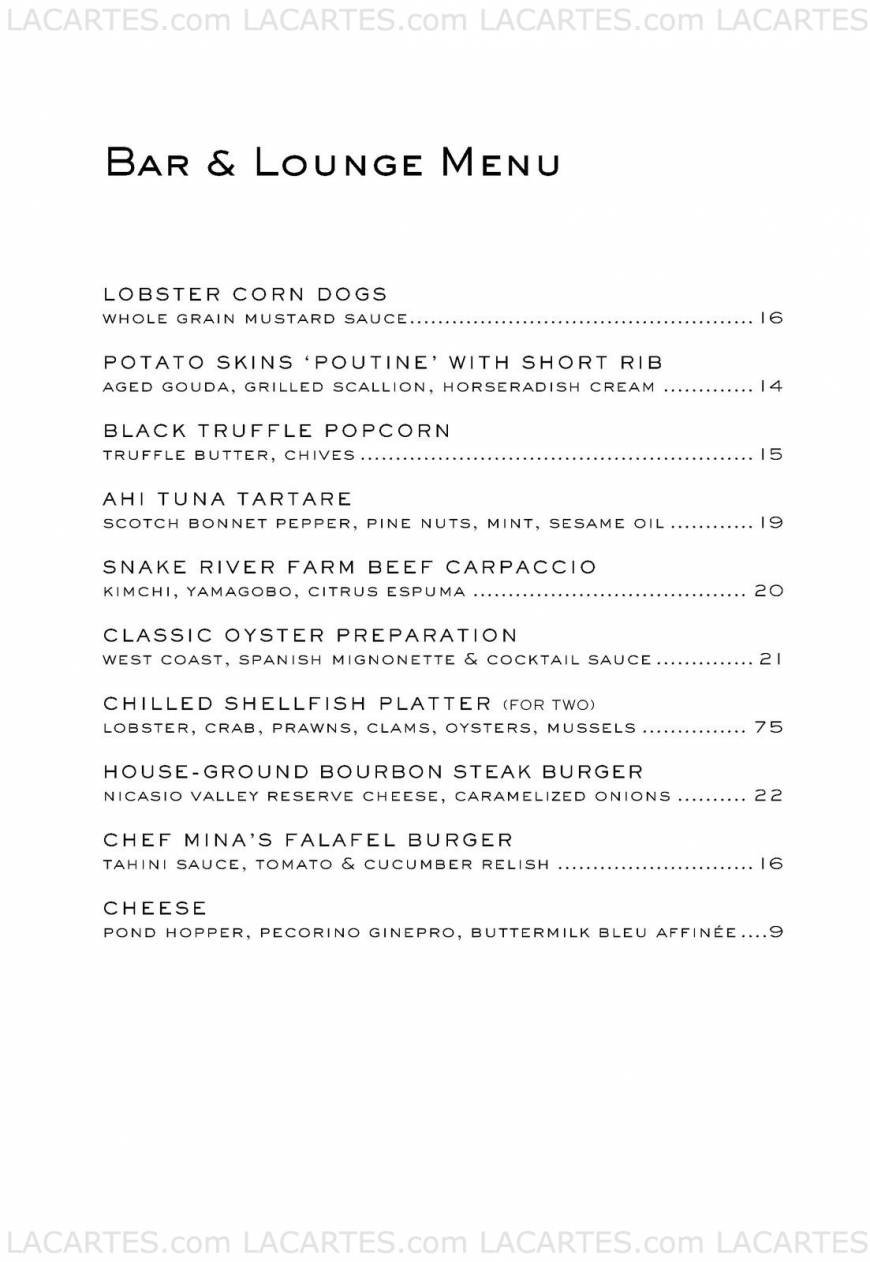  Pricelists of BOURBON STEAK - San Francisco 335 Powell Street (Westin St. Francis Hotel on Union Square) - Photo 4 of 4