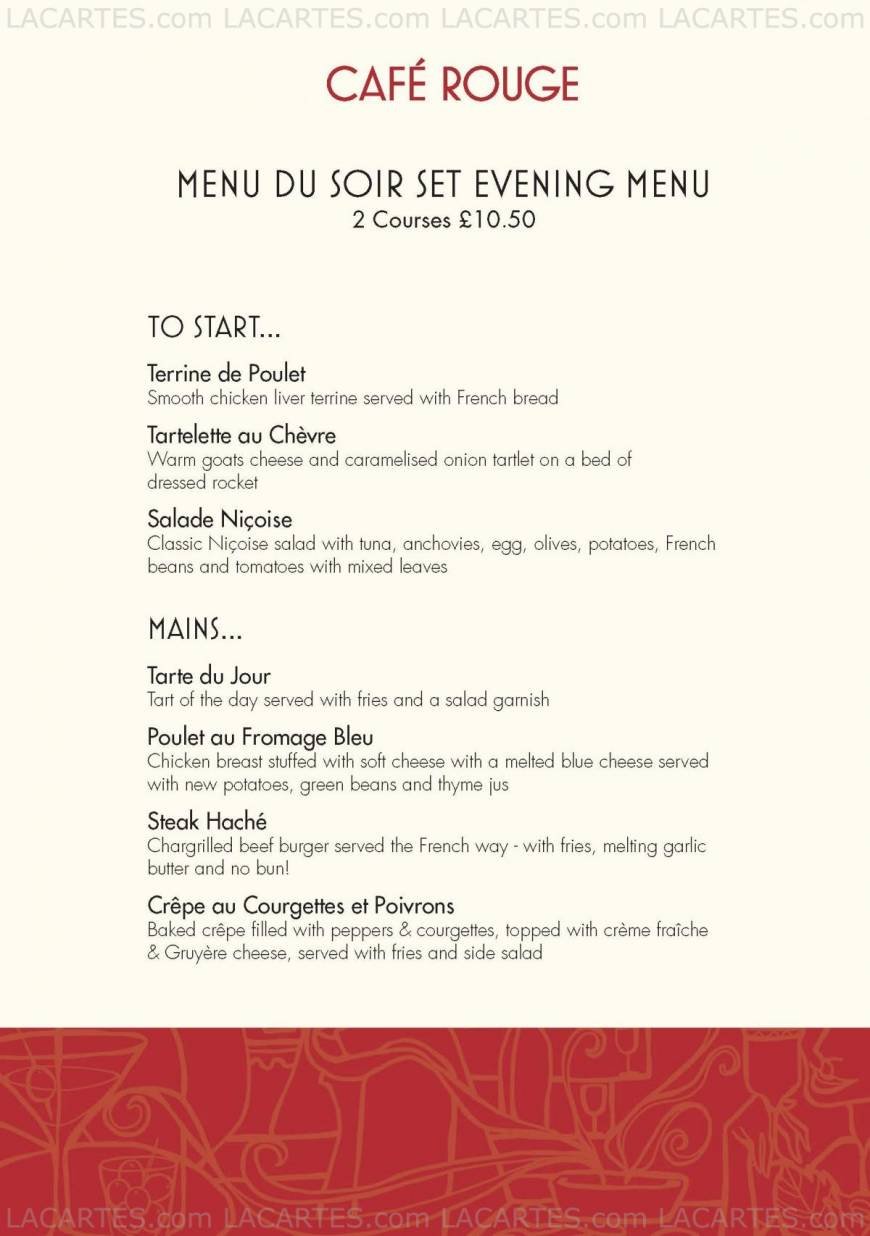  Pricelists of CafÃ© Rouge 16-18 Montpelier Vale - Photo 1 of 14