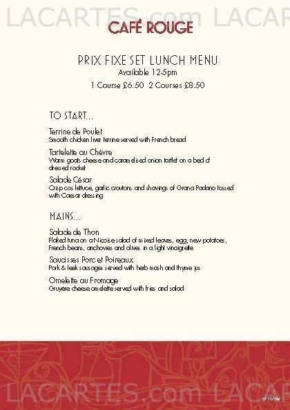  Pricelists of CafÃ© Rouge 16-18 Montpelier Vale - Photo 14 of 14