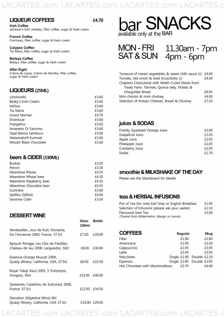  Pricelists of Chapters All Day Dining 43-45 Montpelier Vale - Photo 4 of 14