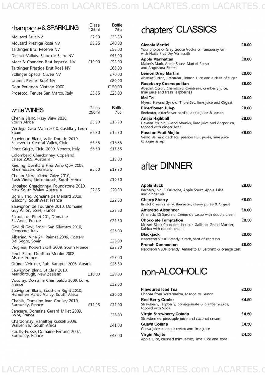  Pricelists of Chapters All Day Dining 43-45 Montpelier Vale - Photo 13 of 14