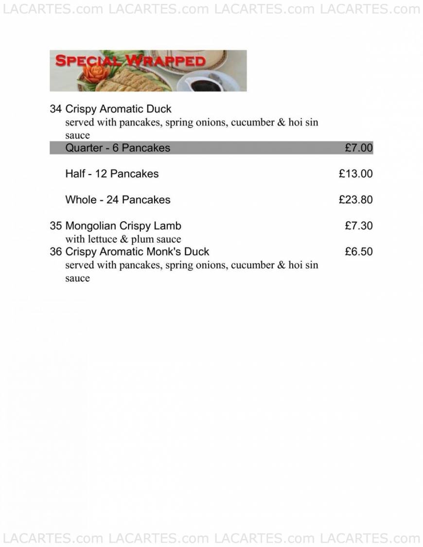  Pricelists of Favourite Inn Chinese Restaurant 12 Spray Street - Photo 15 of 27
