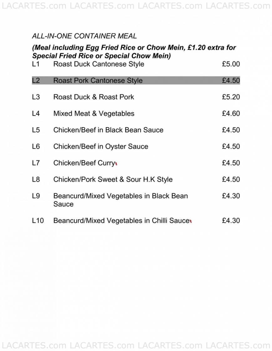  Pricelists of Favourite Inn Chinese Restaurant 12 Spray Street - Photo 21 of 27
