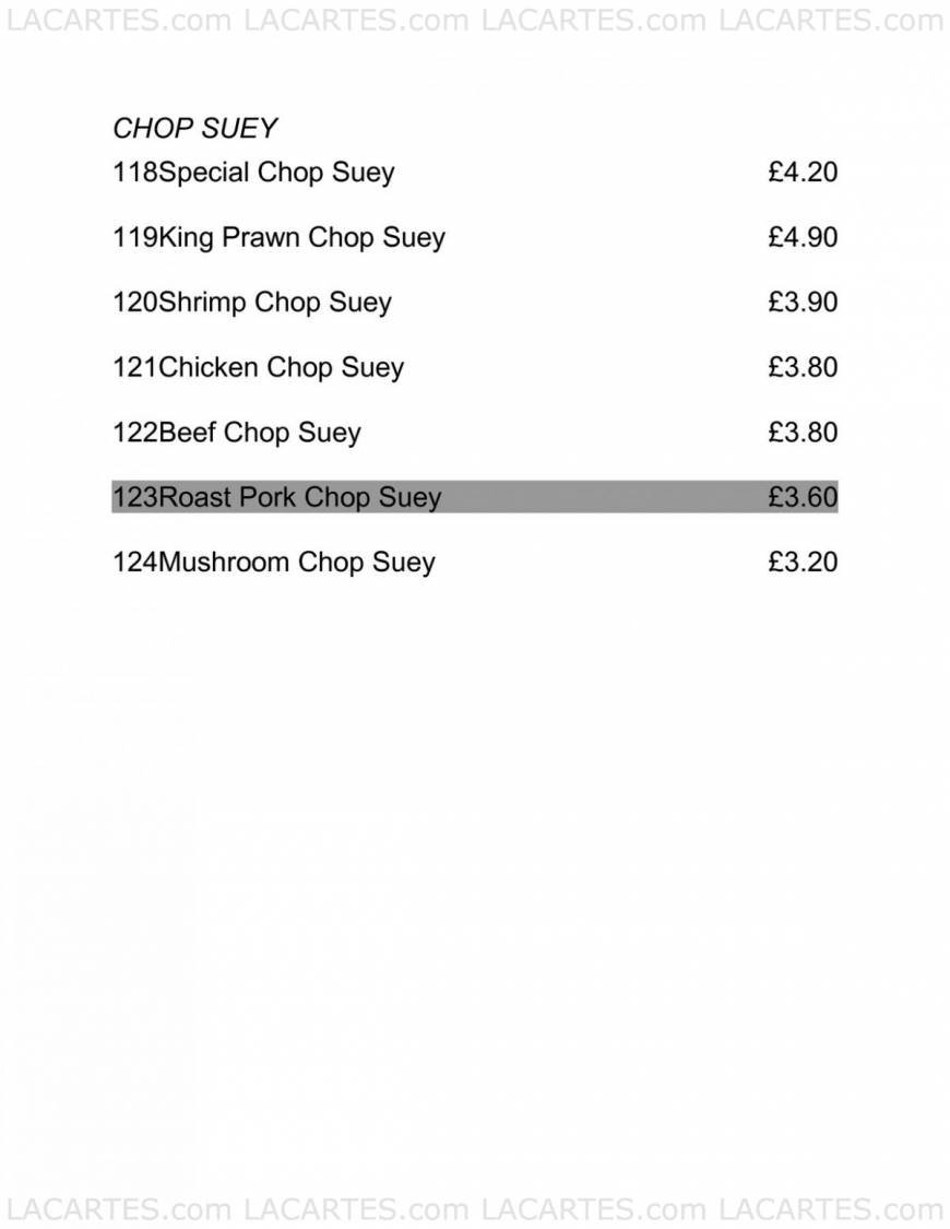 Pricelists of Favourite Inn Chinese Restaurant 12 Spray Street - Photo 18 of 27
