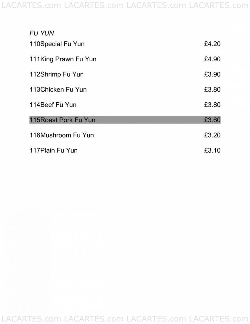  Pricelists of Favourite Inn Chinese Restaurant 12 Spray Street - Photo 16 of 27