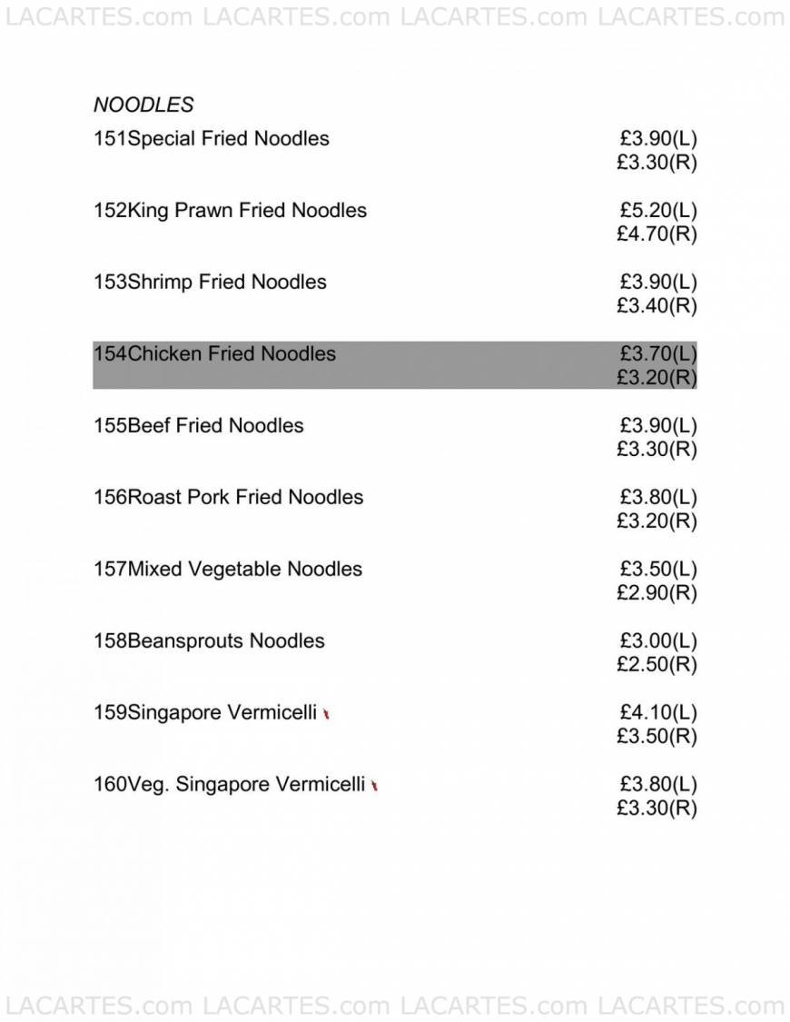  Pricelists of Favourite Inn Chinese Restaurant 12 Spray Street - Photo 1 of 27