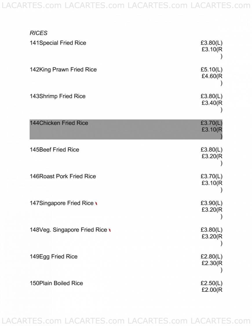  Pricelists of Favourite Inn Chinese Restaurant 12 Spray Street - Photo 14 of 27