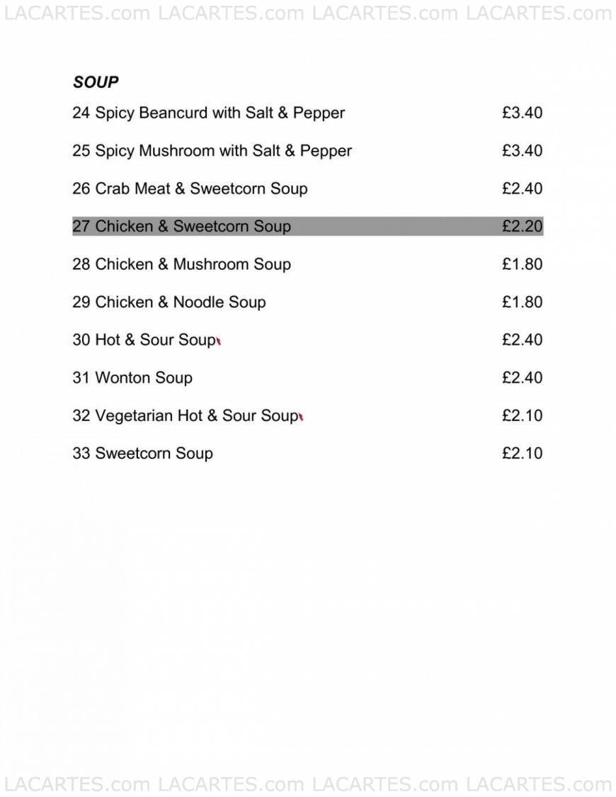  Pricelists of Favourite Inn Chinese Restaurant 12 Spray Street - Photo 9 of 27