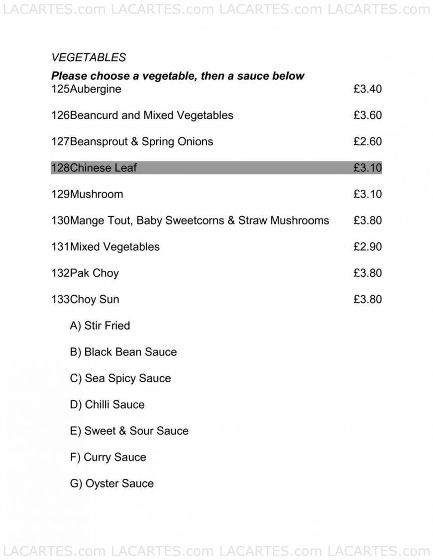  Pricelists of Favourite Inn Chinese Restaurant 12 Spray Street - Photo 6 of 27
