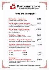 Menus & Prices, Favourite Inn Chinese Restaurant, Woolwich