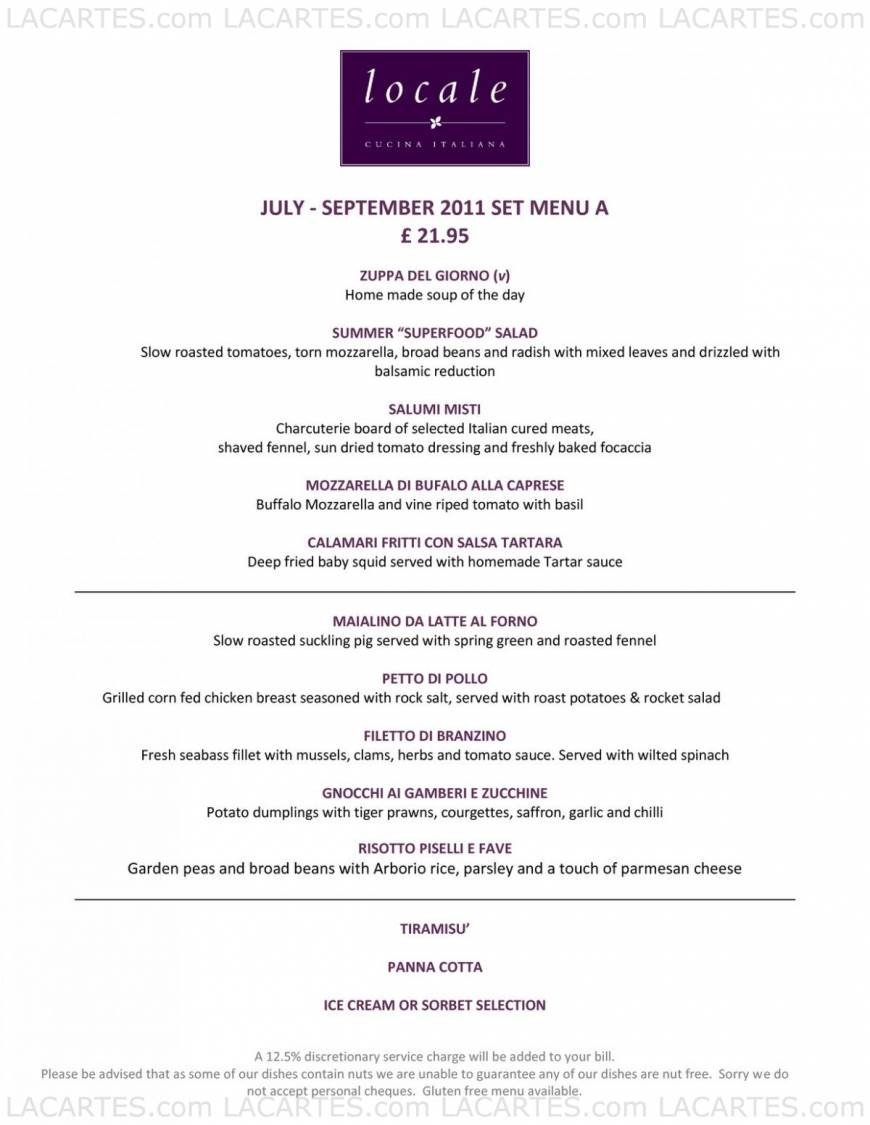 Pricelists of Locale Cucina Italiana - Blackheath 1 Lawn Terrace - Photo 6 of 9