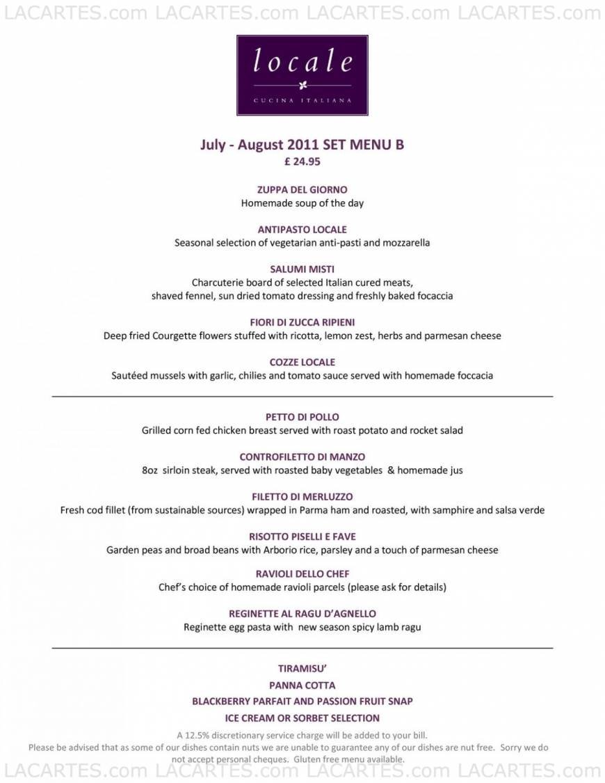  Pricelists of Locale Cucina Italiana - Blackheath 1 Lawn Terrace - Photo 7 of 9