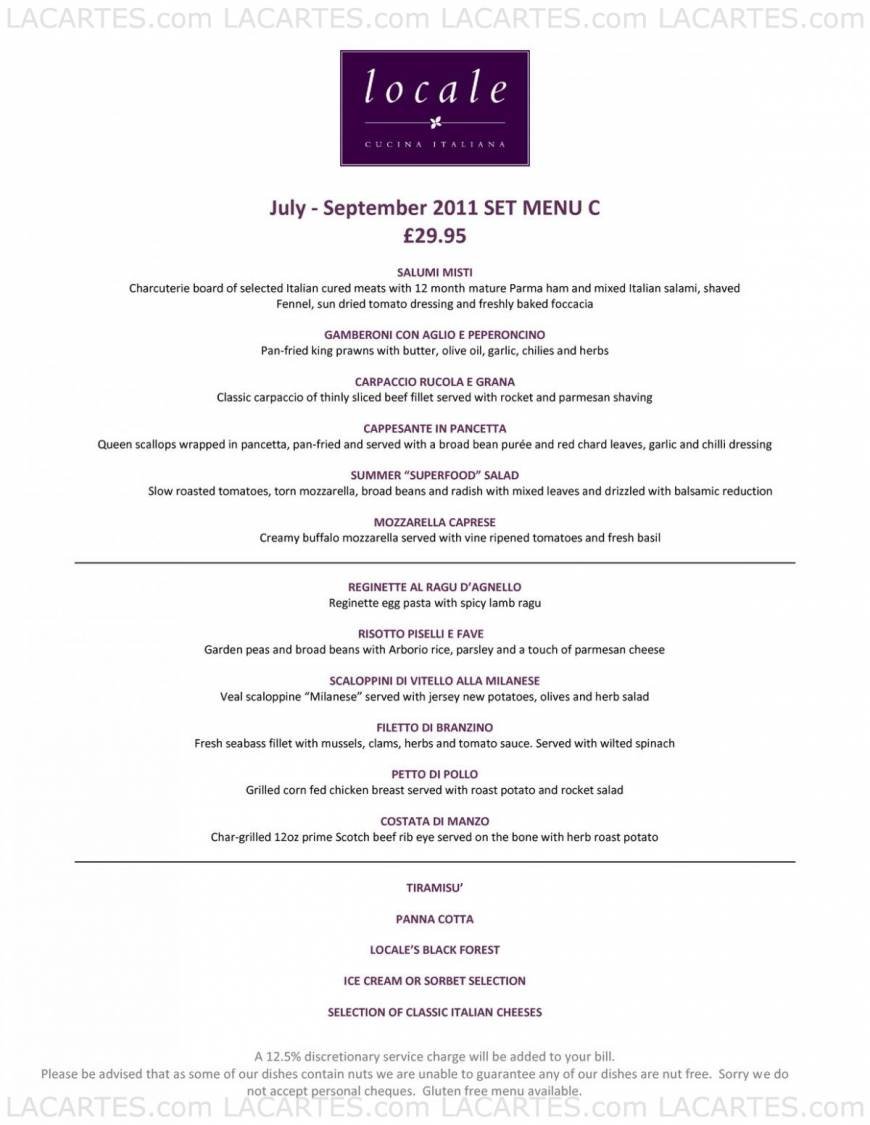  Pricelists of Locale Cucina Italiana - Blackheath 1 Lawn Terrace - Photo 8 of 9
