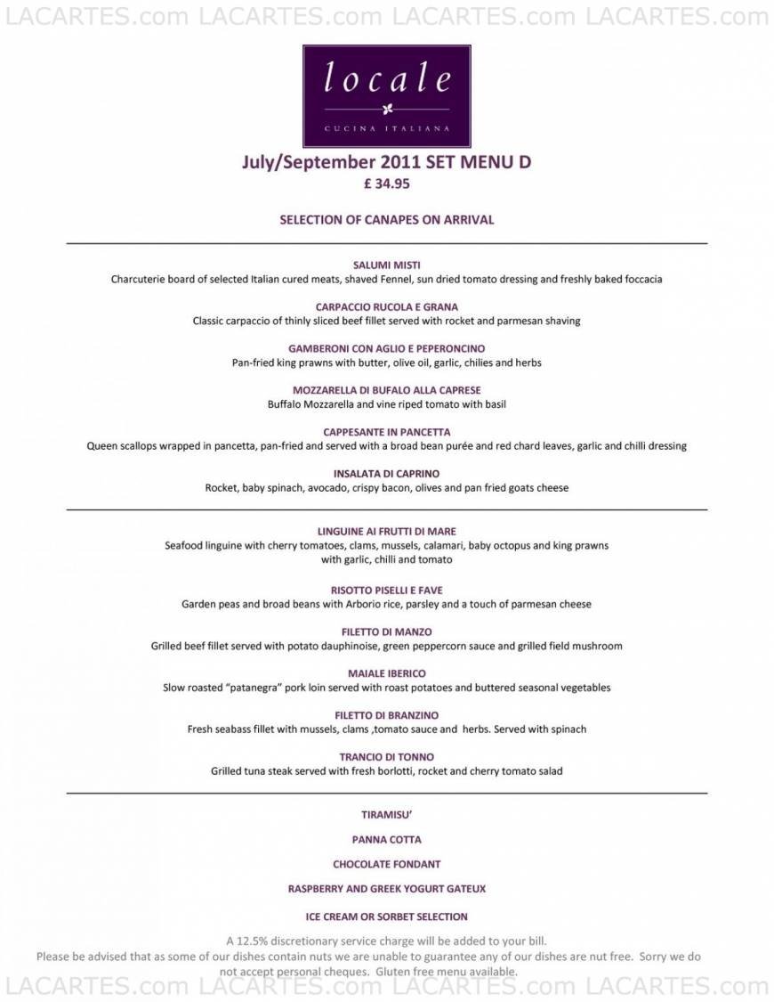  Pricelists of Locale Cucina Italiana - Blackheath 1 Lawn Terrace - Photo 9 of 9